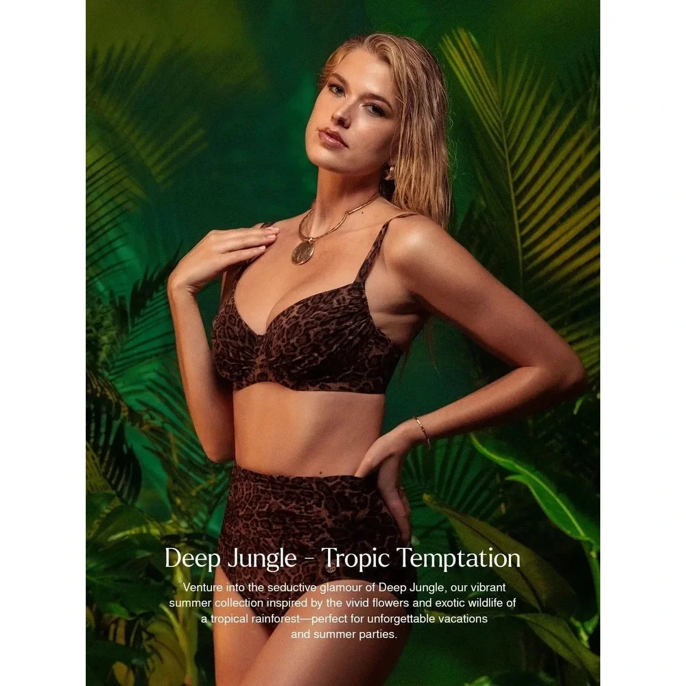 NEW Popilush Shapewear Ruched Tummy Control Bikini Brief Leopard Print XL